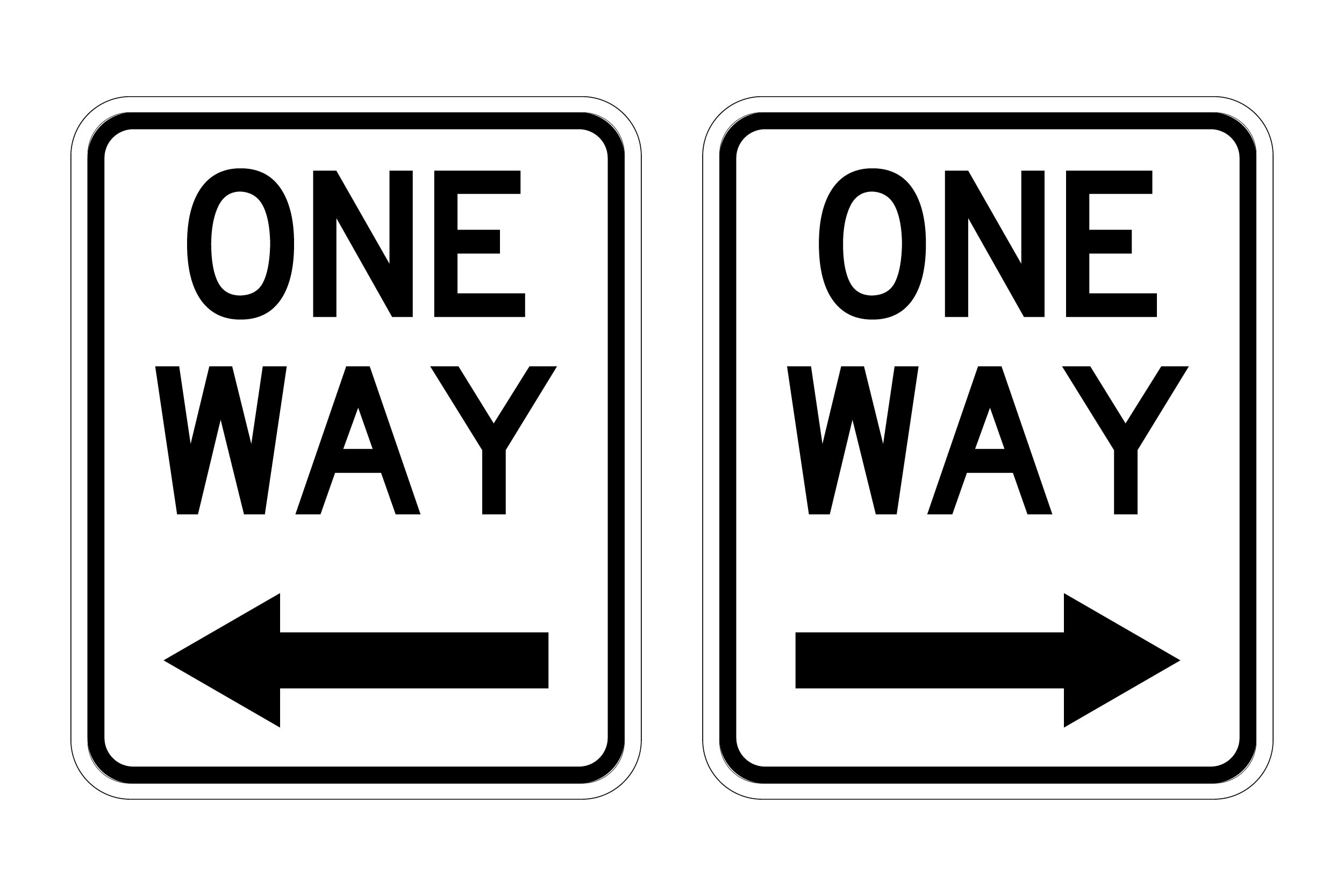 One Way USA Road Sign Vertical